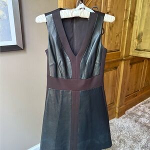 Etcetera Gray Sheath Mini Dress Sleeveless V-Neck